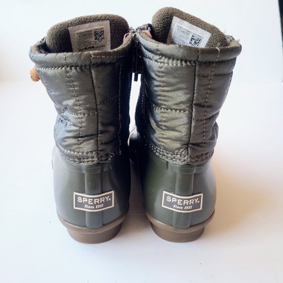 Sperry Green Quilted Nylon Saltwater Women's Duckboots Size 7M - Picture 11 of 13